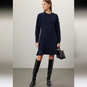 Derek Lam Camden Navy Blue Sweater Dress Size M